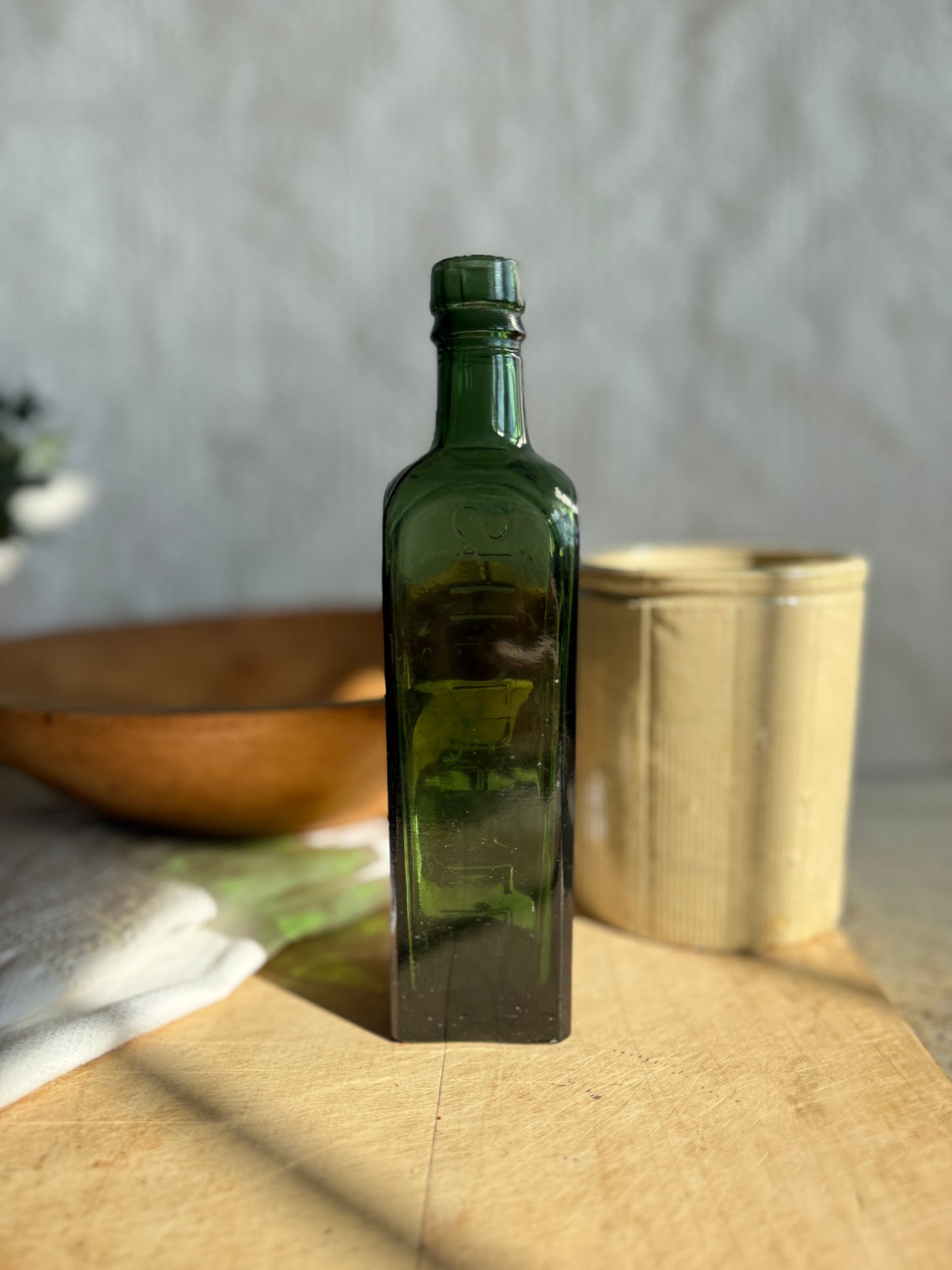 Large antique Essence of chicory bottle, Shieldham bottle