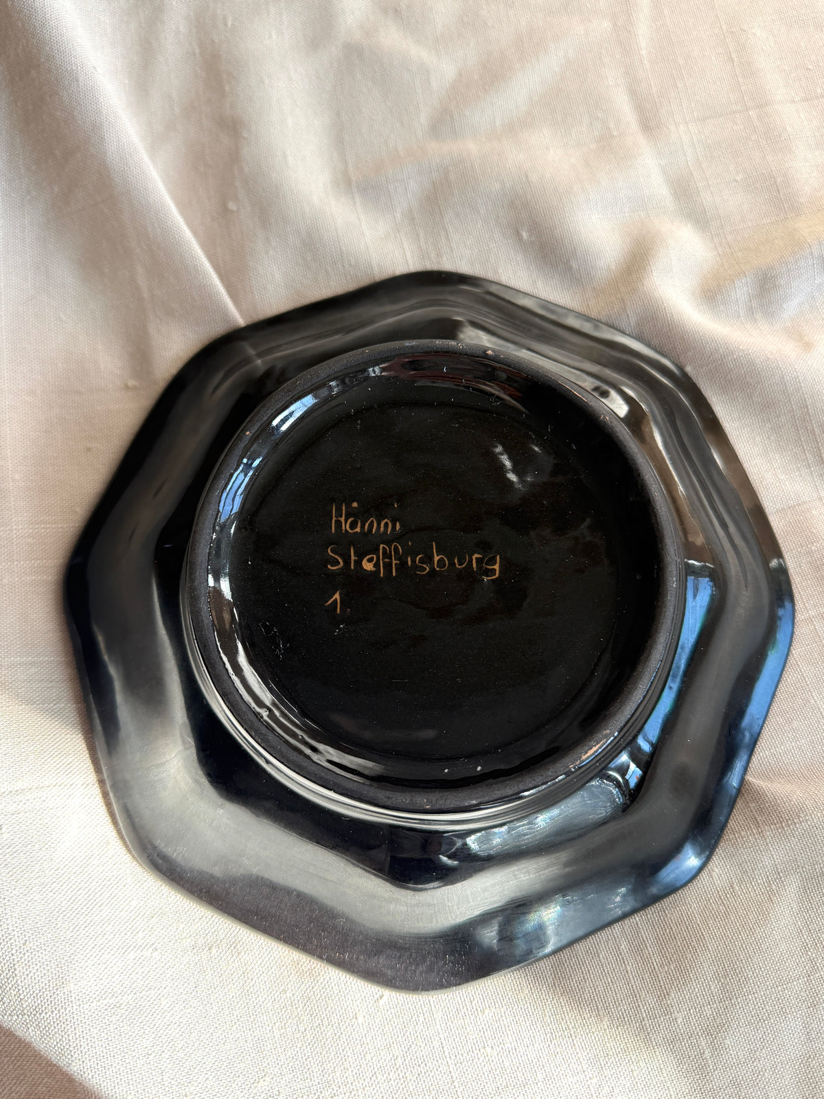 Vintage Swiss earthenware bowl