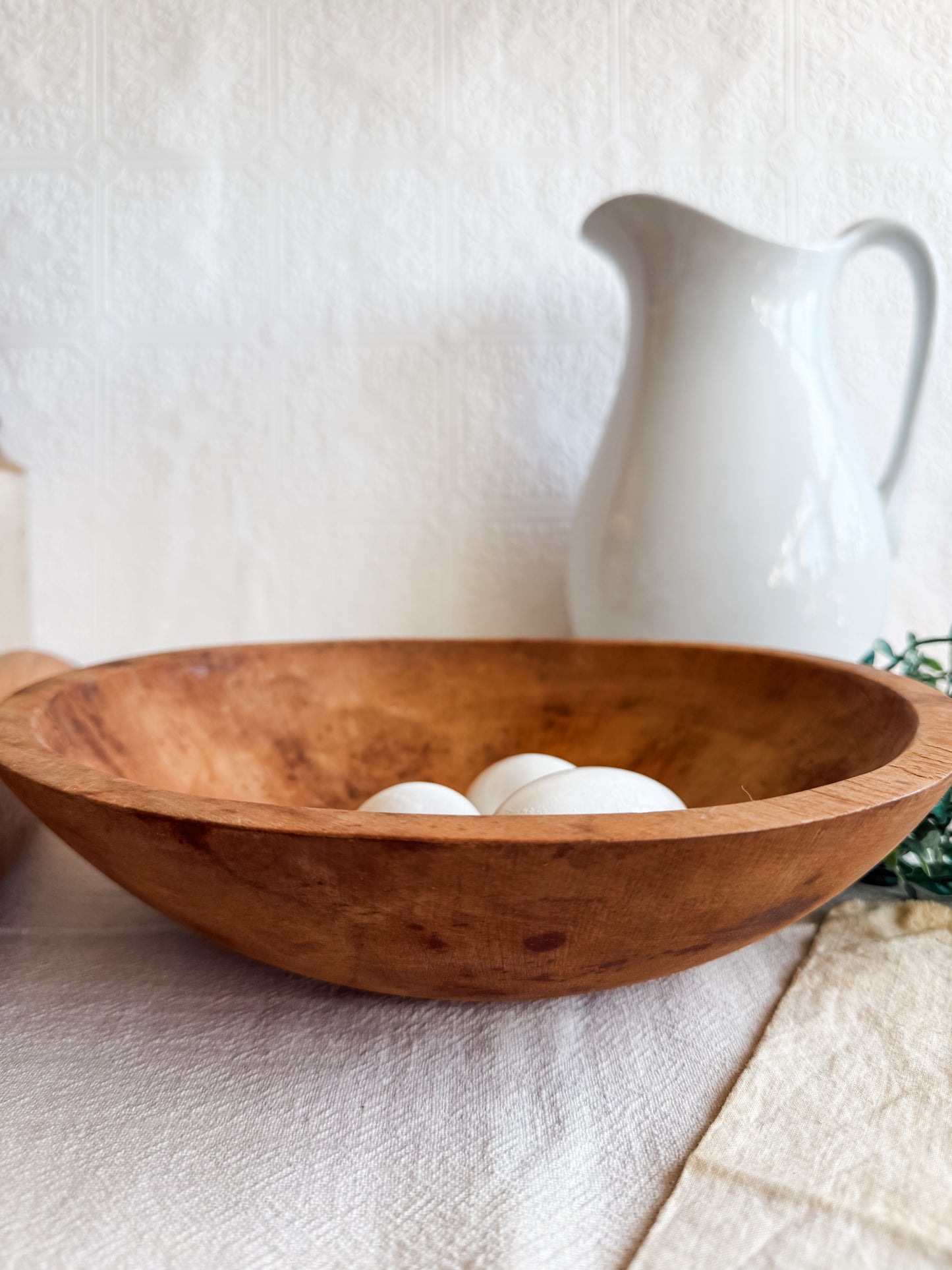 Vintage Wooden Dough Bowl
