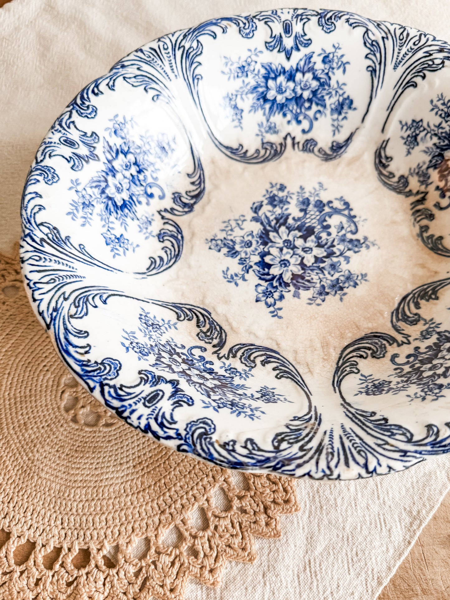 Antique Porcelain Blue and White Bowl