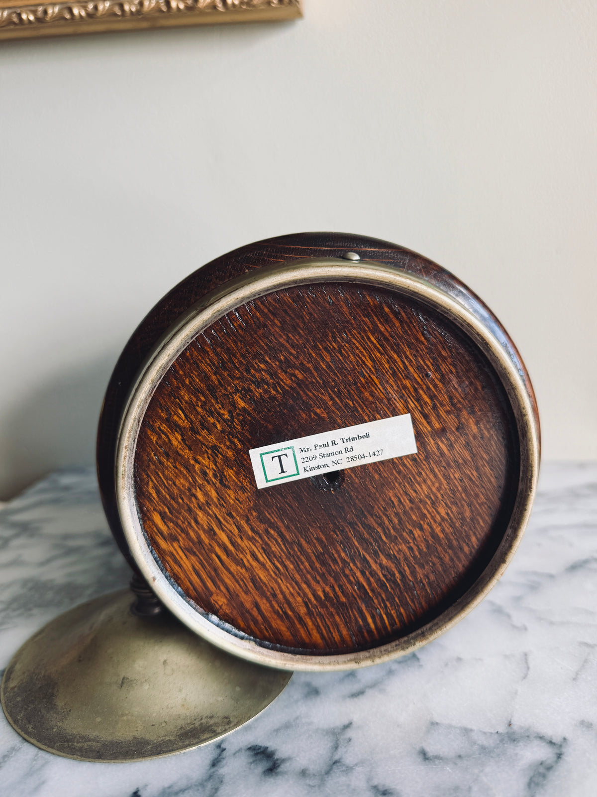 Antique English Oak Biscuit Barrel
