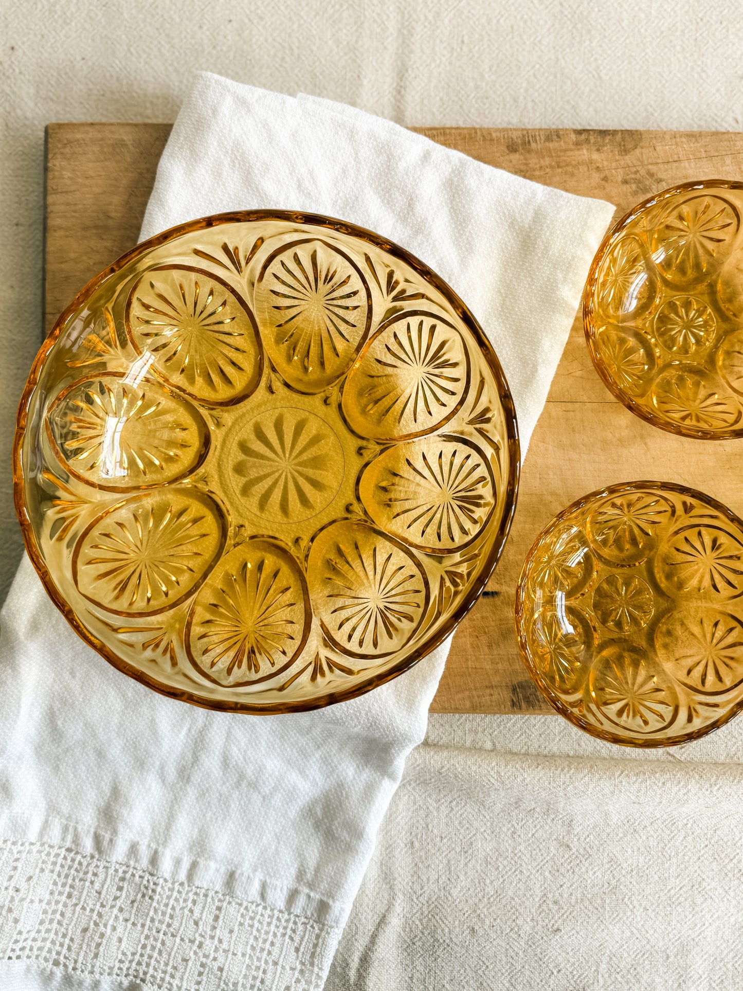 Anchor Hocking “Medallion” Serving Dish with three Bowls