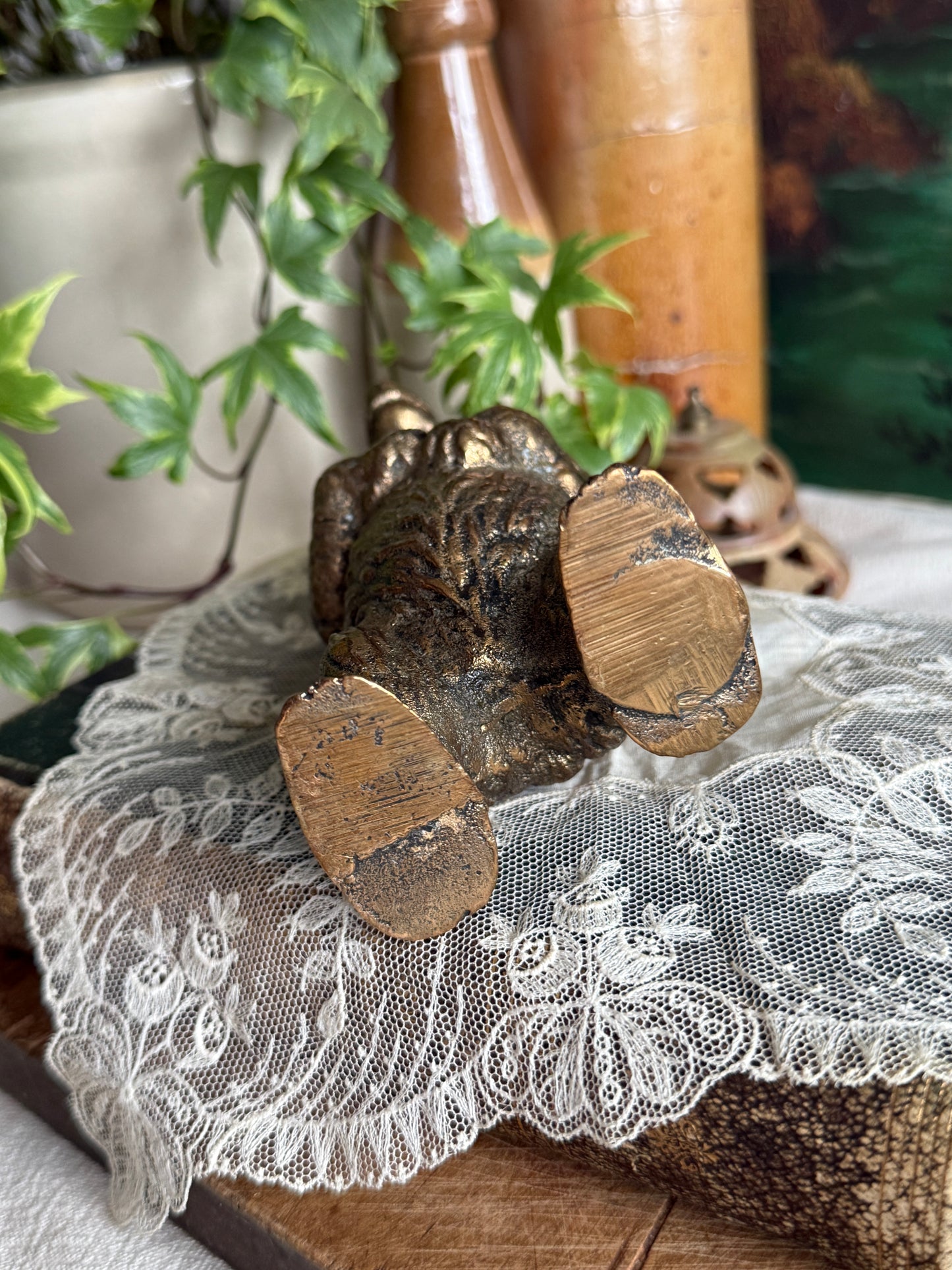 Solid brass cast bear