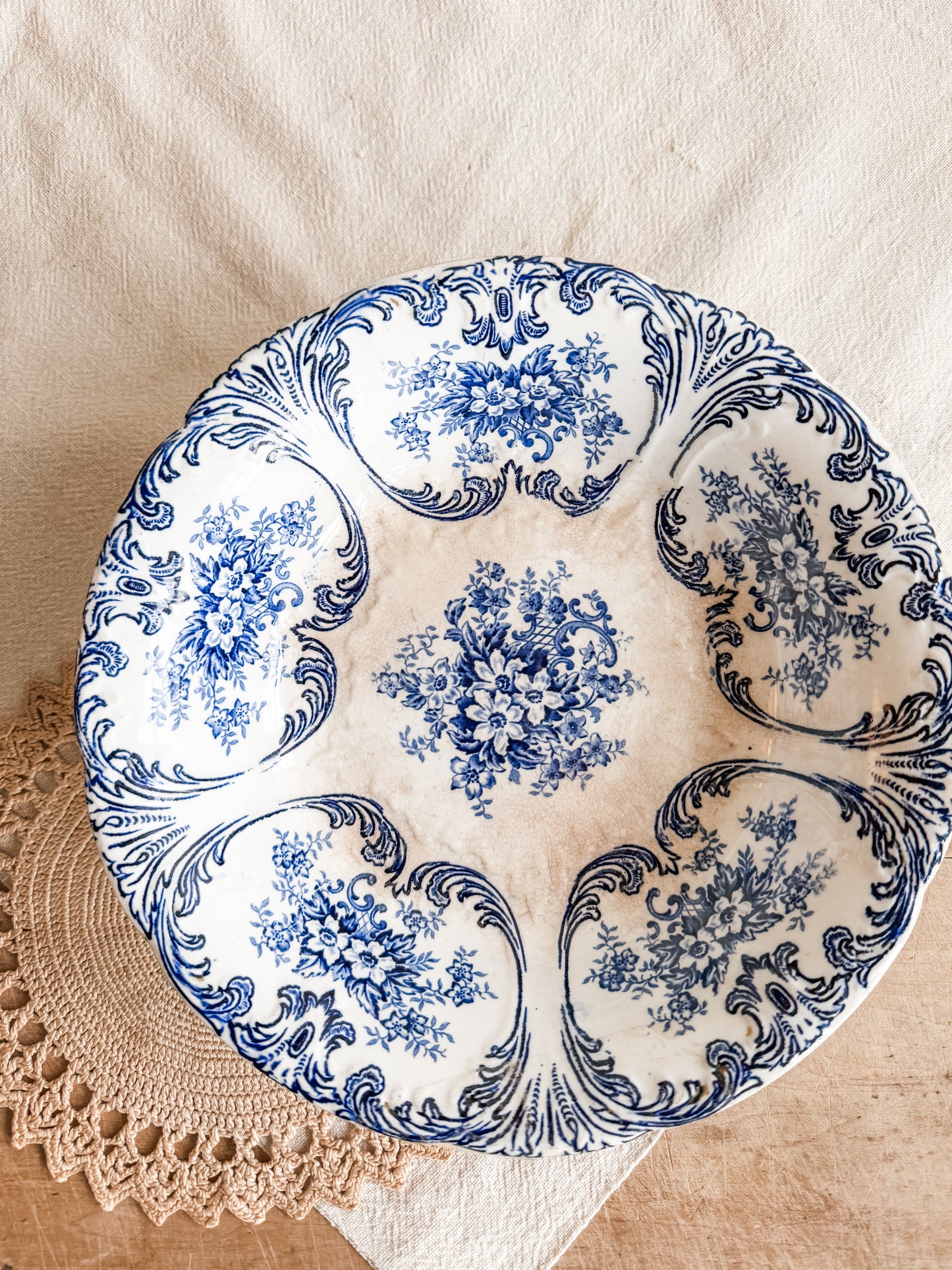 Antique Porcelain Blue and White Bowl