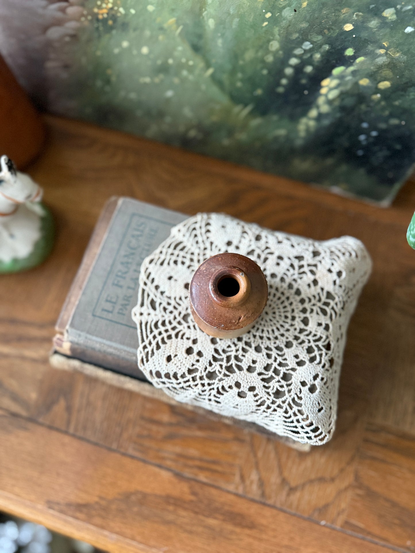 Antique stoneware Inkwell