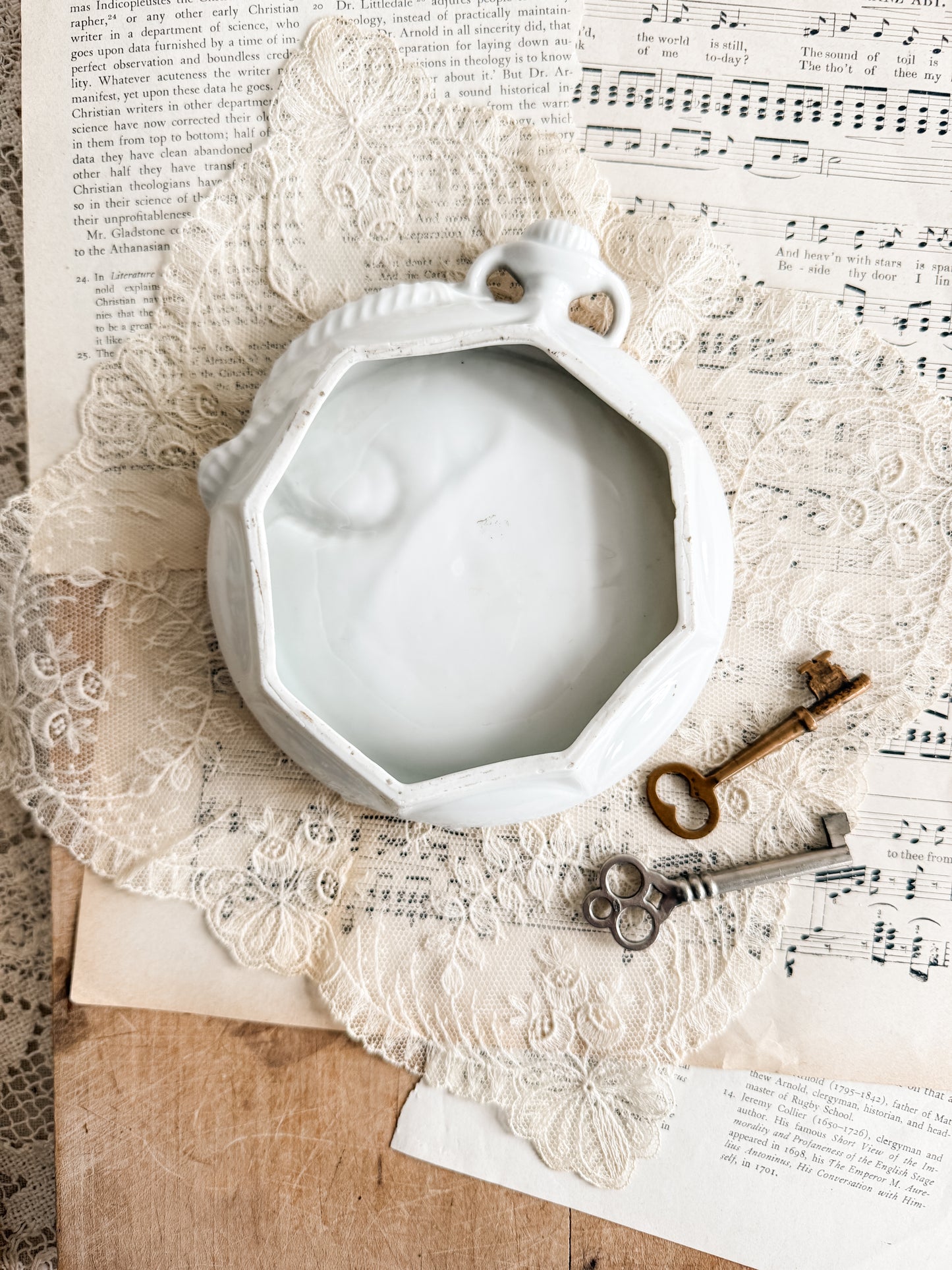 Hand painted porcelain clock dish