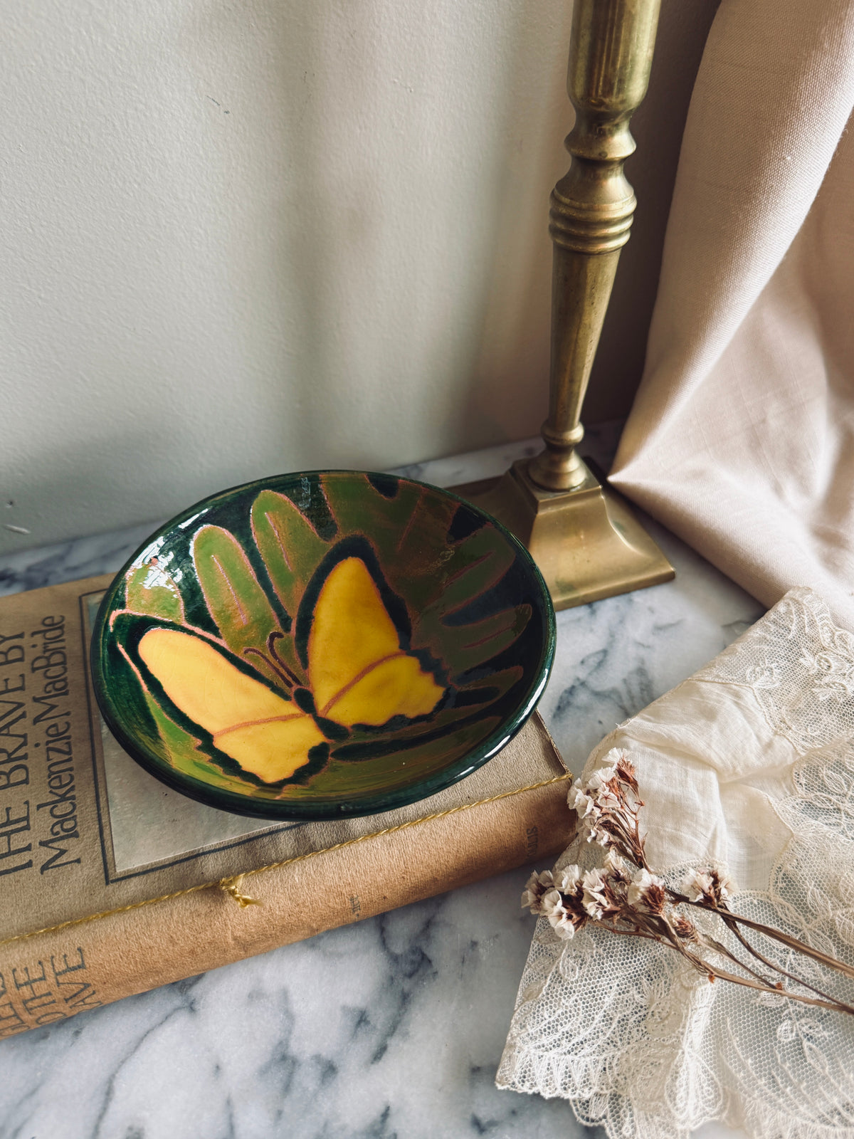 Studio pottery butterfly bowl