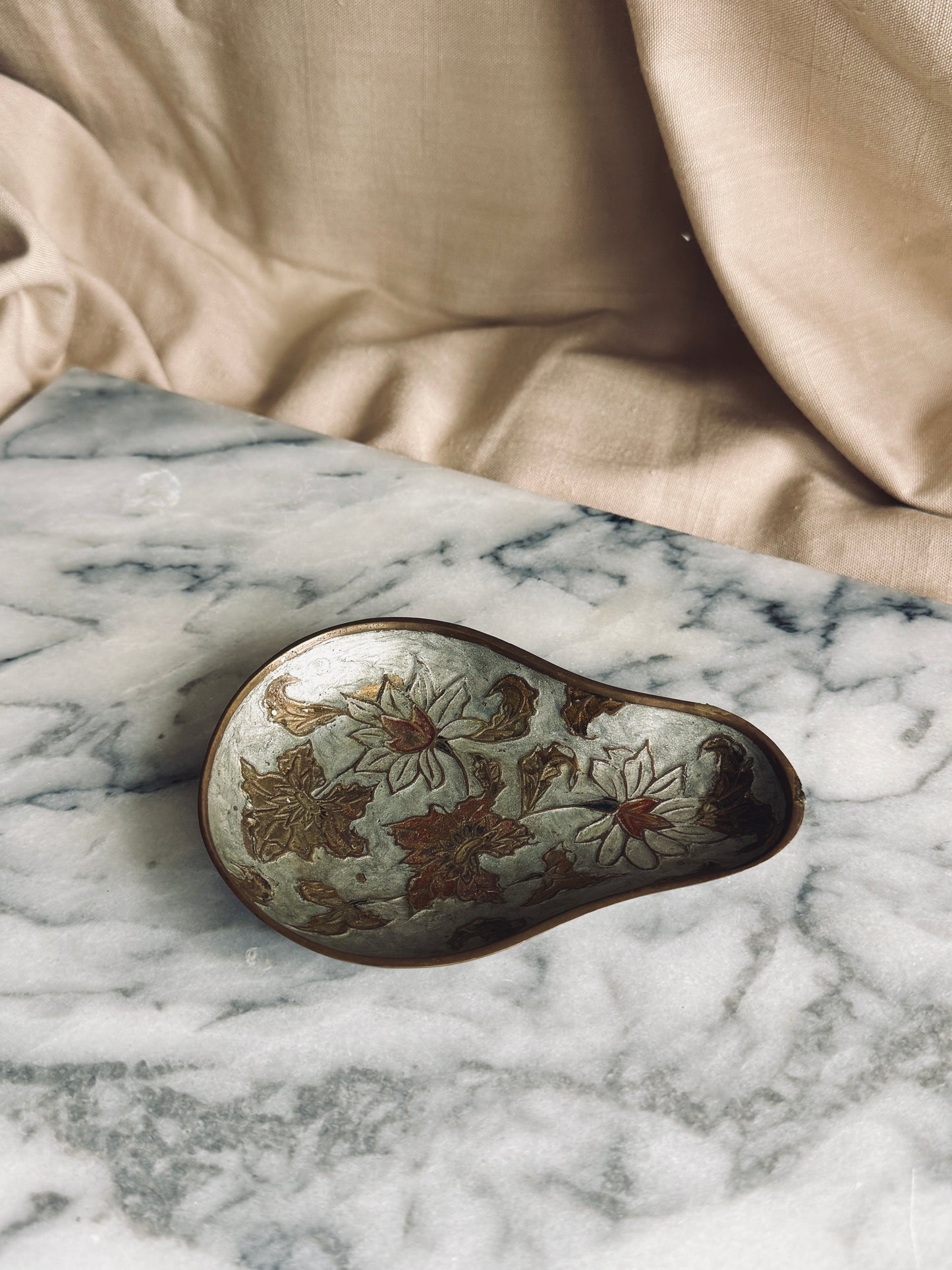 Moody Floral Cloisonne Trinket Dish