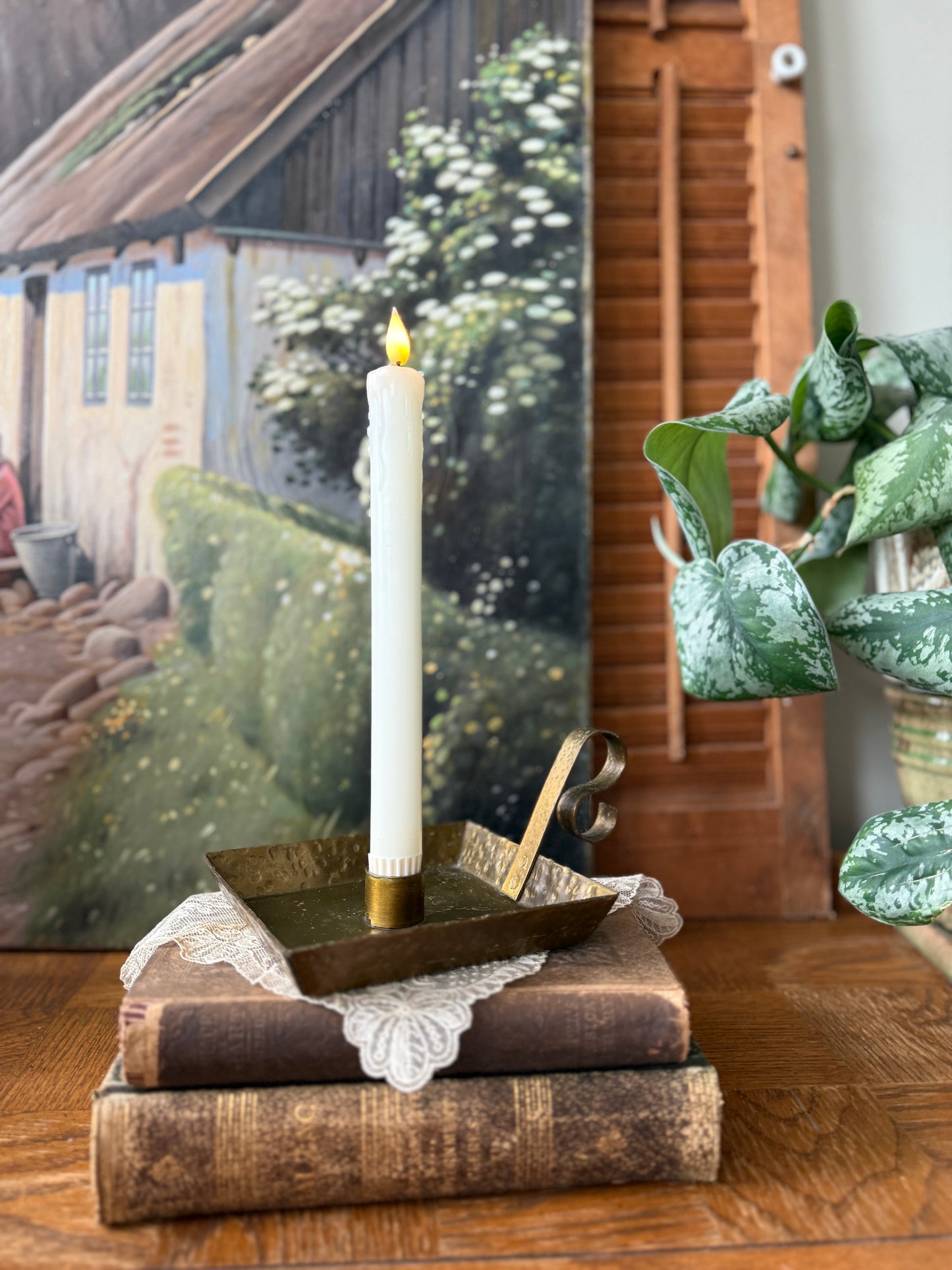 Square Metal Chamberstick