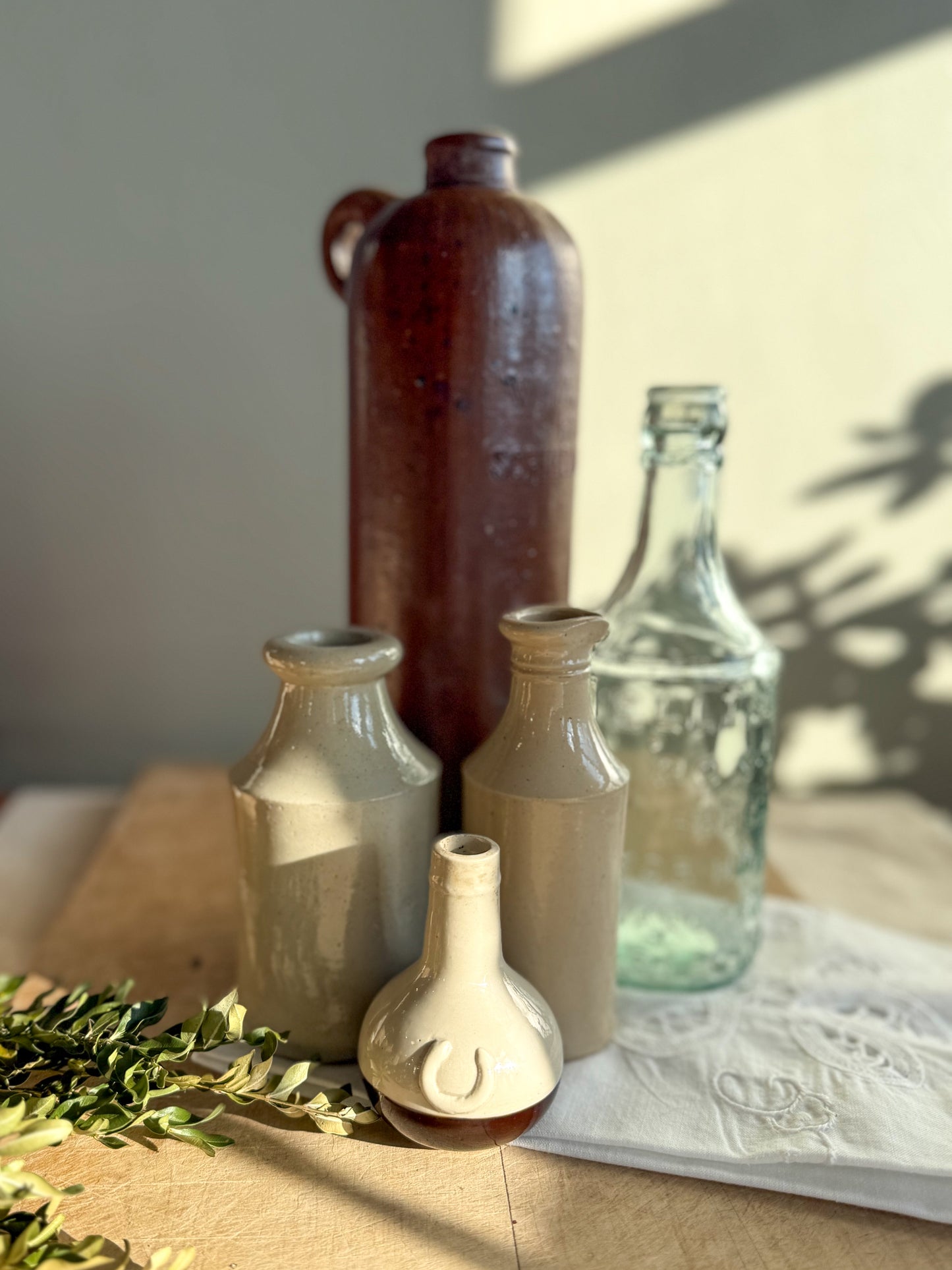 Medium Sized Victorian Antique Stoneware Bottle