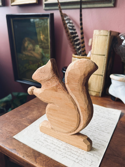 Hand carved wooden squirrel