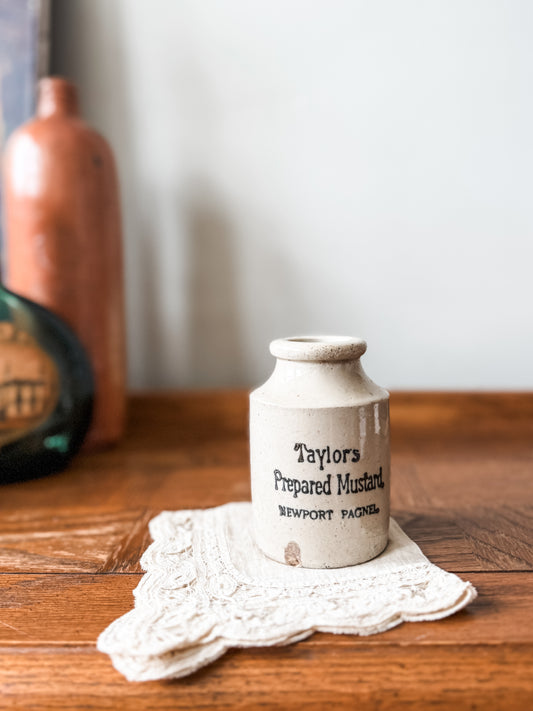 Stoneware Taylor’s Prepared mustard pot