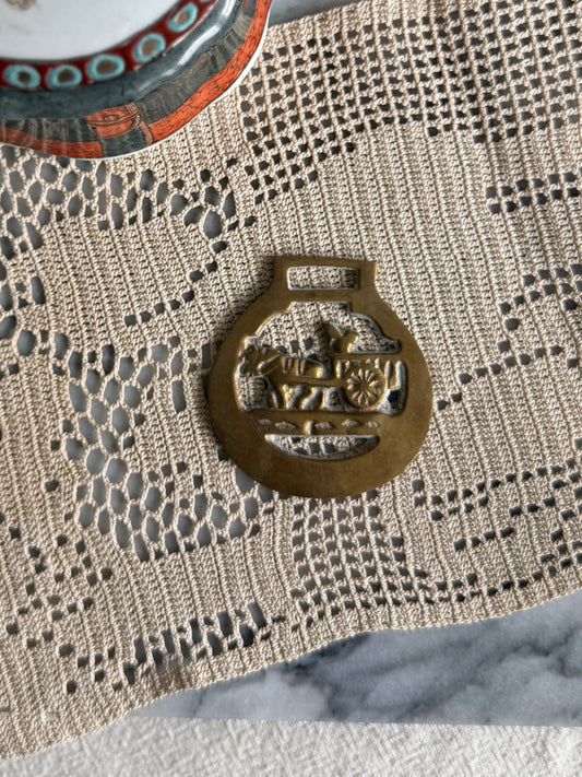 Brass horse buckle-wagon smooth