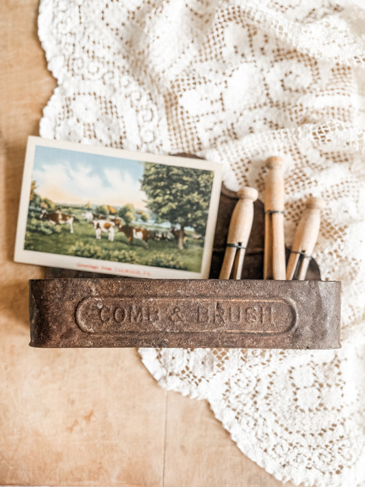 Rusty and Weathered Comb and Brush Holder