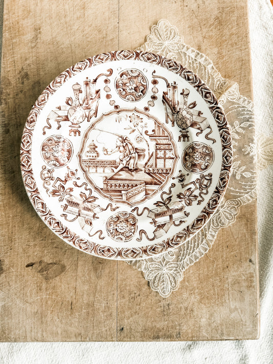 Antique Ironstone Transferware Plate