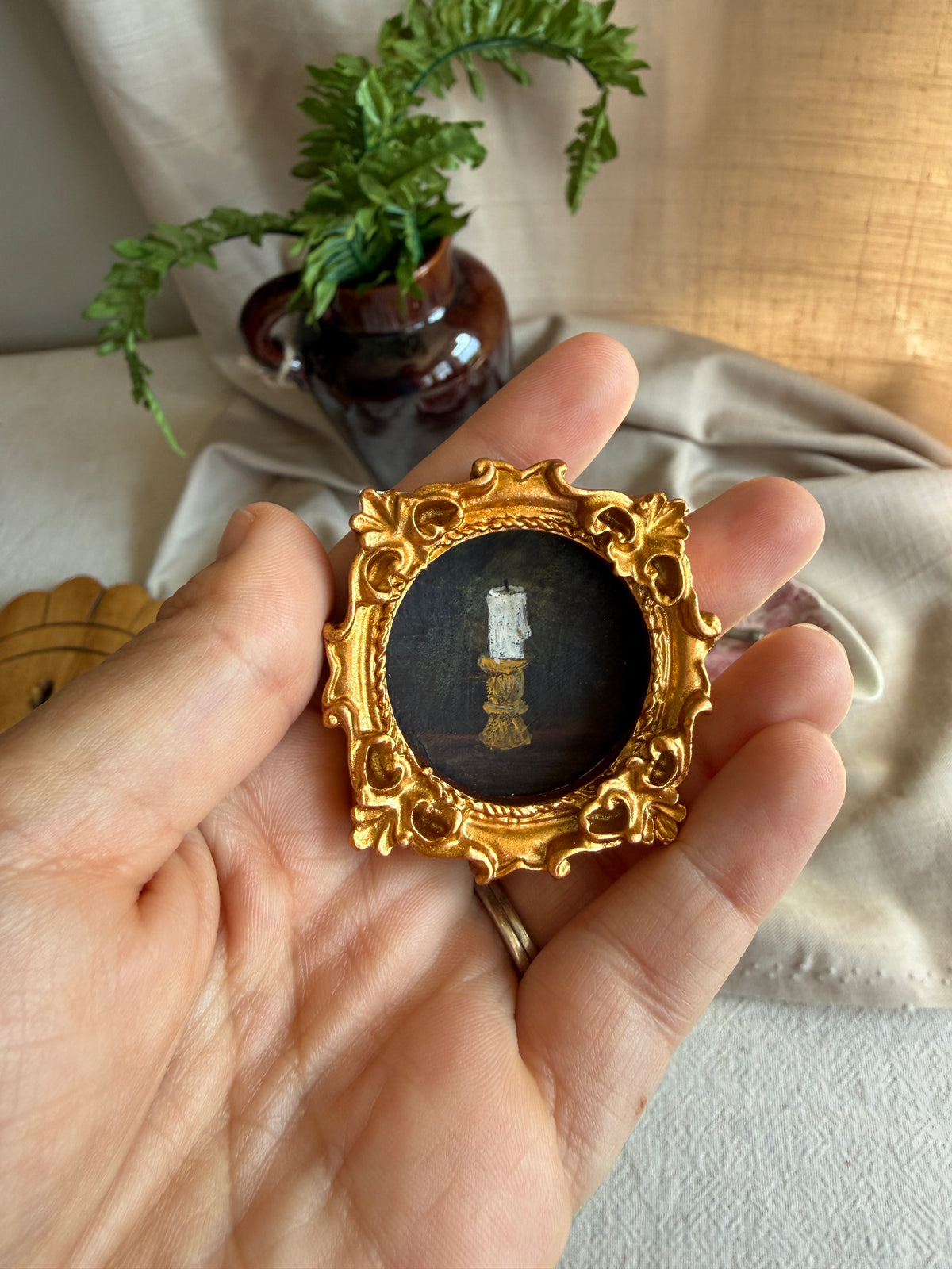 Miniature candle painting