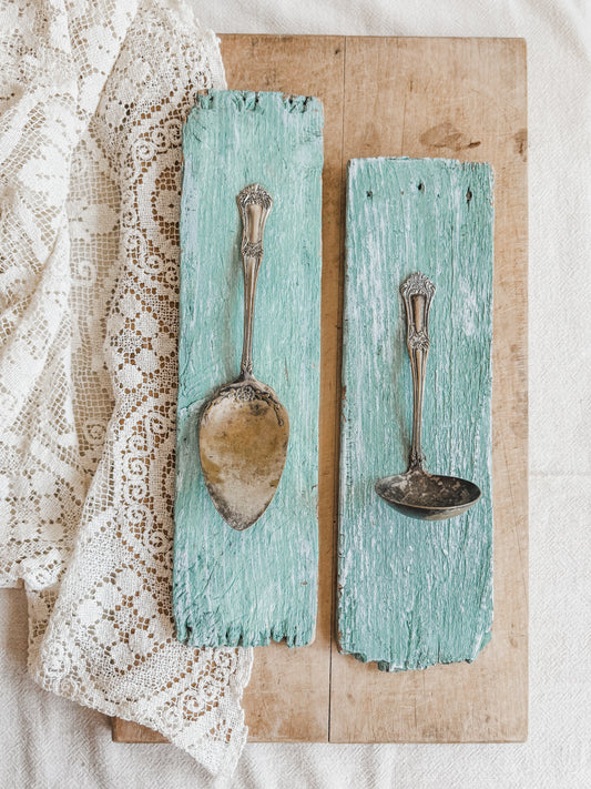 Antique Spoon and Pie Server Wall Hanging