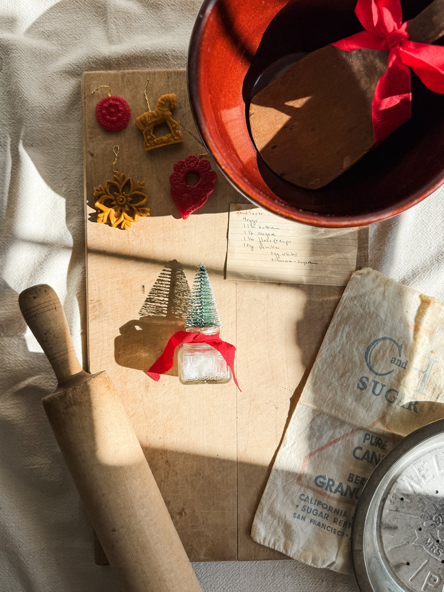 Bottle brush tree in antique glass inkwell