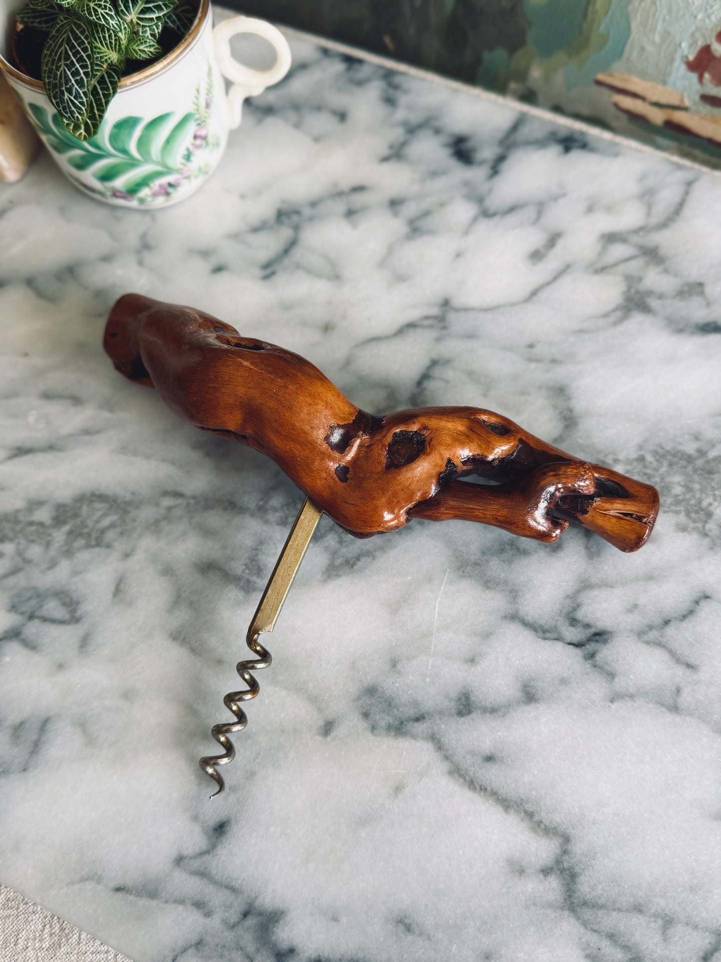 Grapevine corkscrew bottle opener