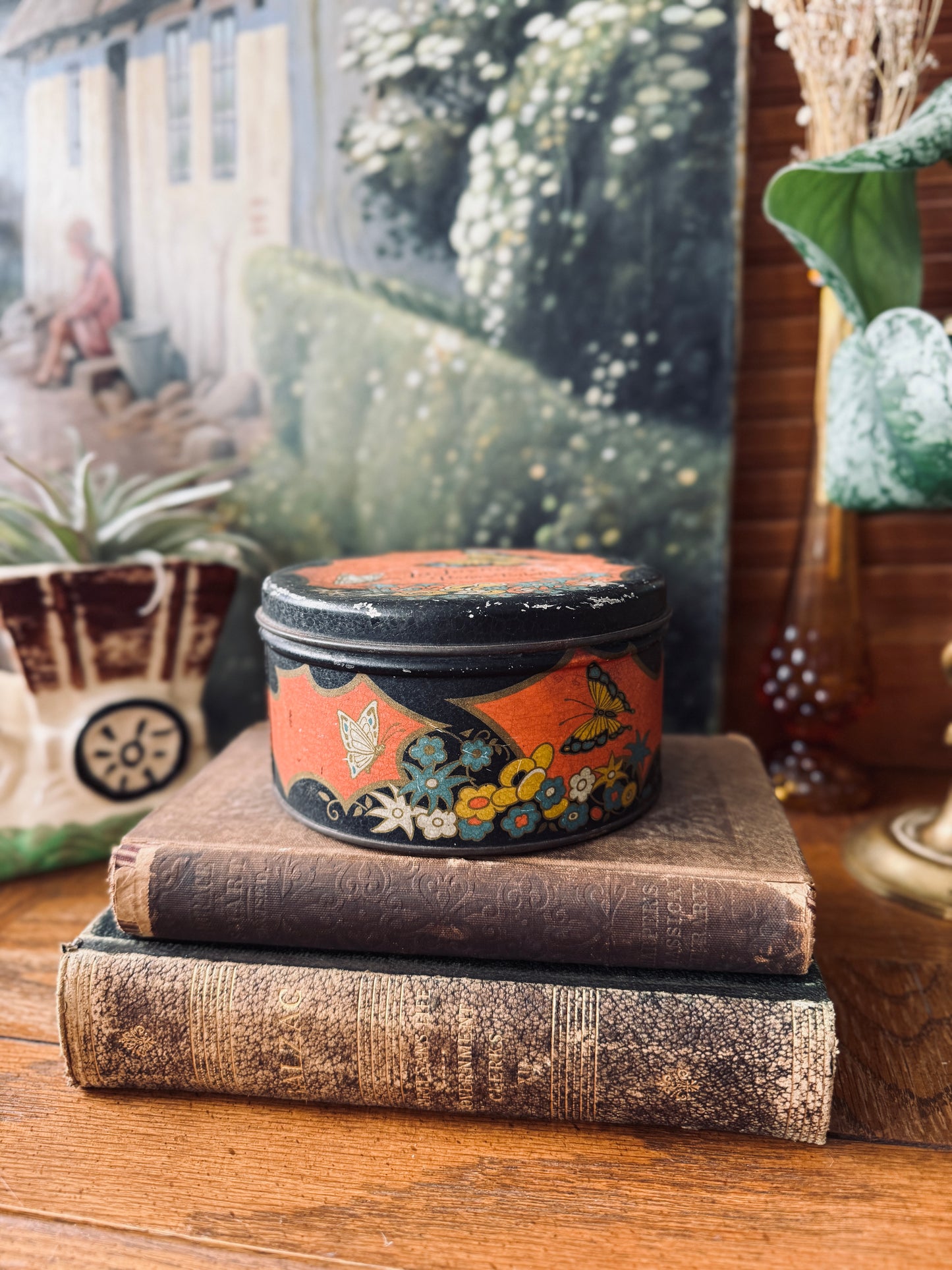 Vintage French Butterfly Tin