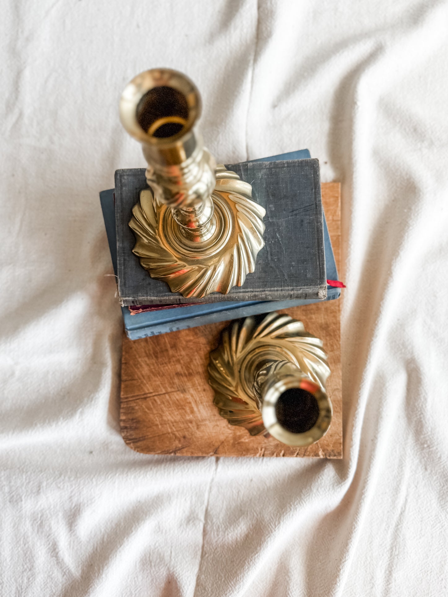 Large Vintage Brass Candlesticks