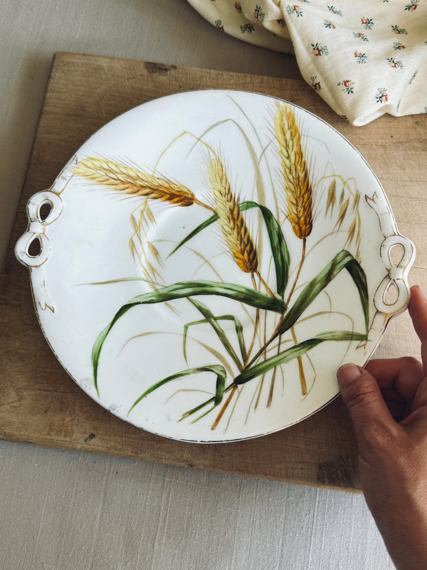 Hand painted wheat plate