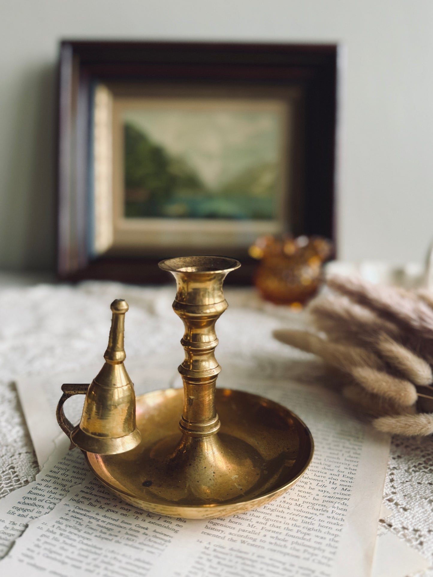 Chamberstick Candle Holder with Snuffer