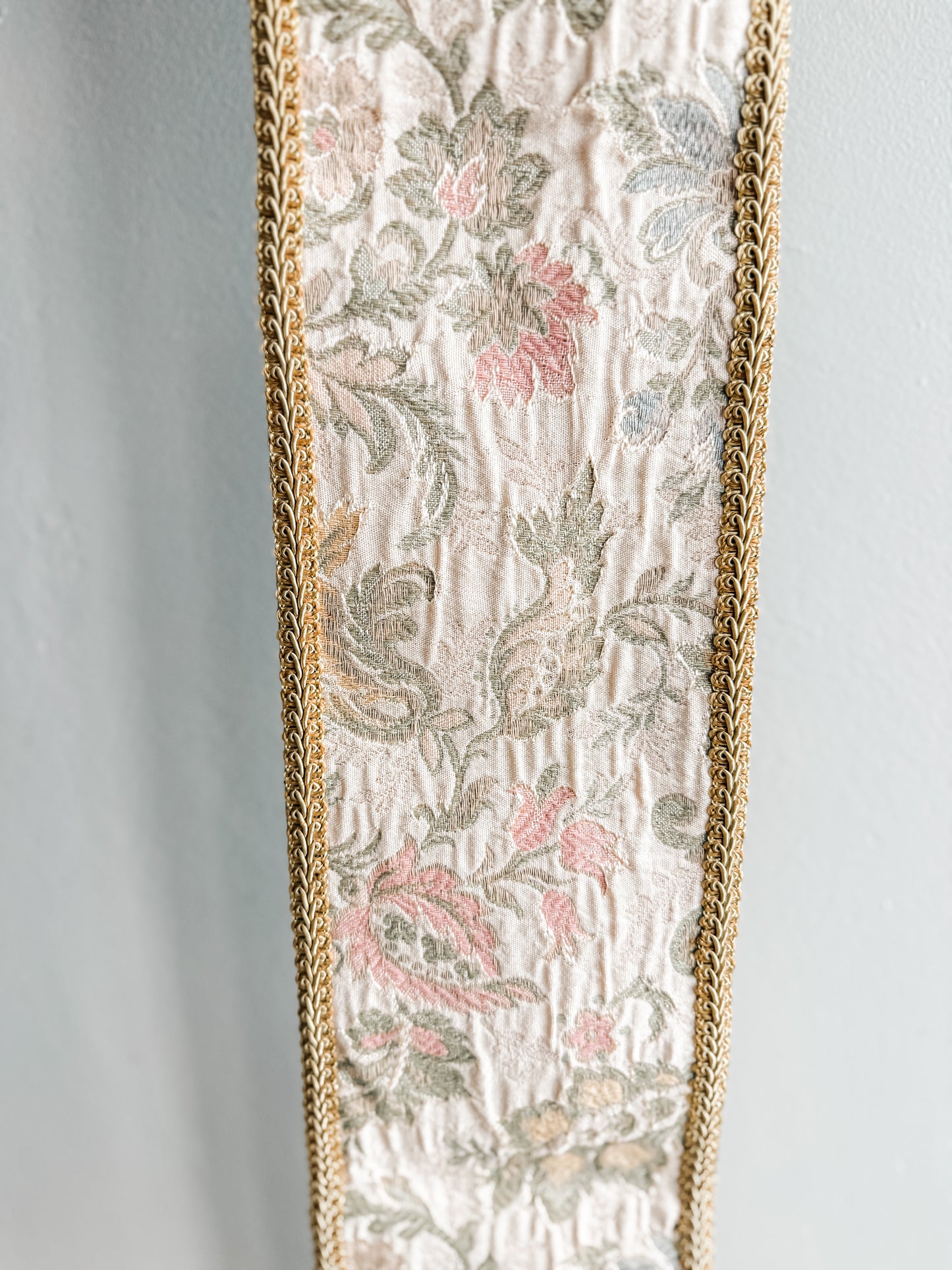 Soft Pastel Floral Vintage Floral bell pull