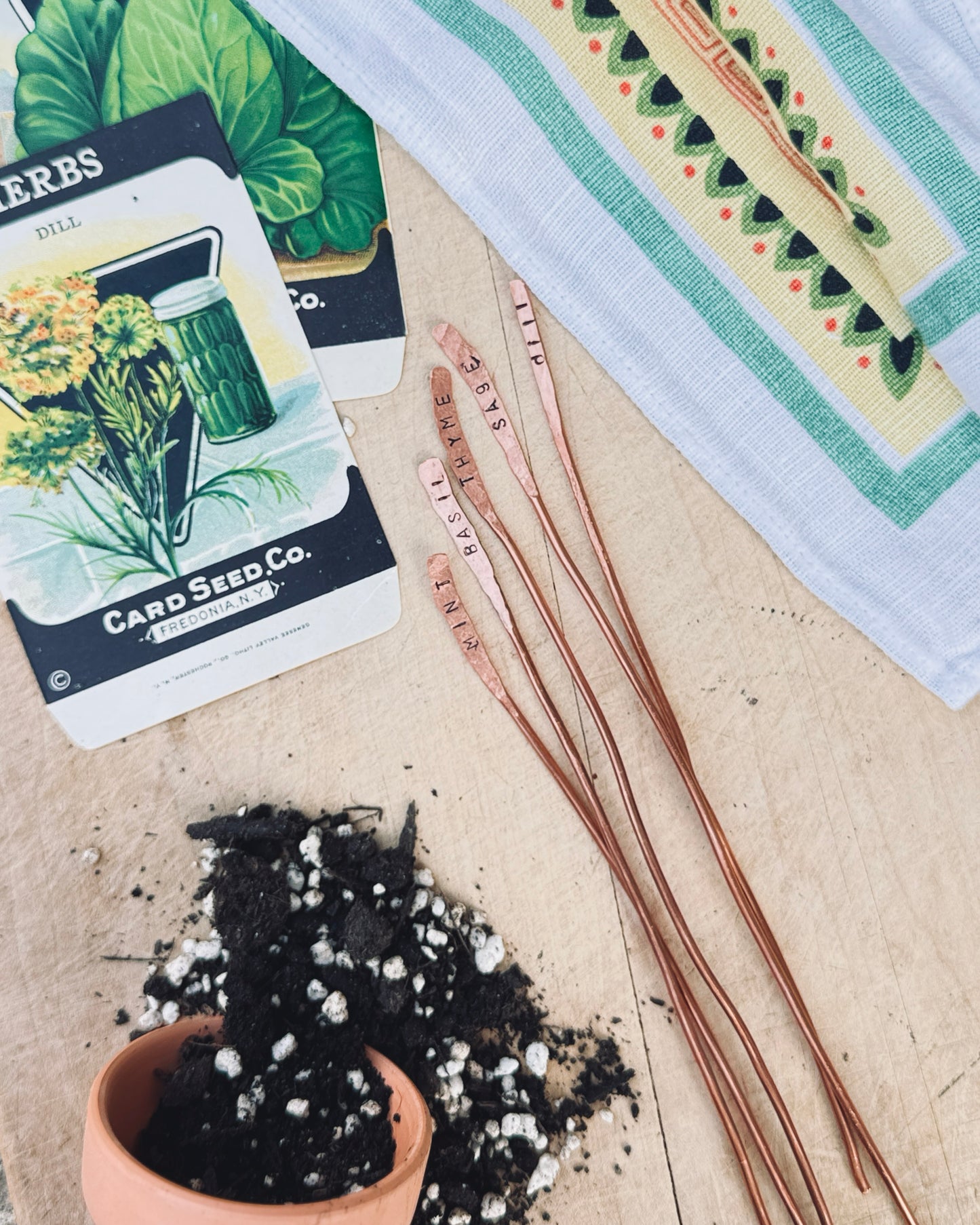 Copper Herb Plant Tags