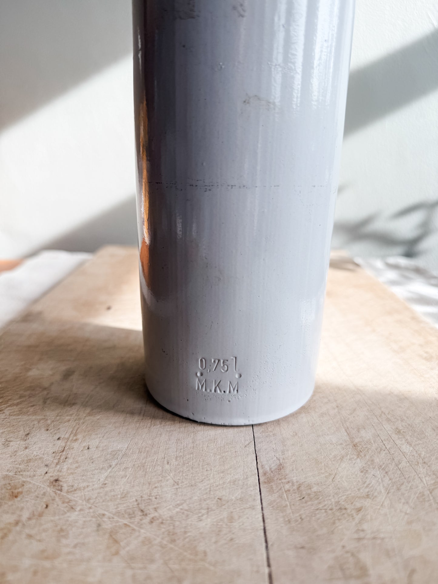 Vintage Grey Neutral Stoneware Bottle