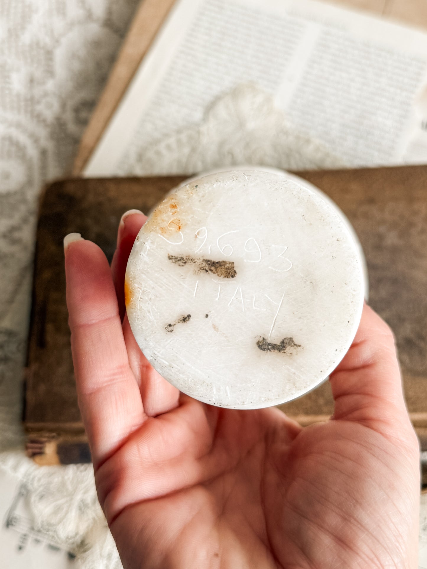 Hand carved Italian Alabaster urn