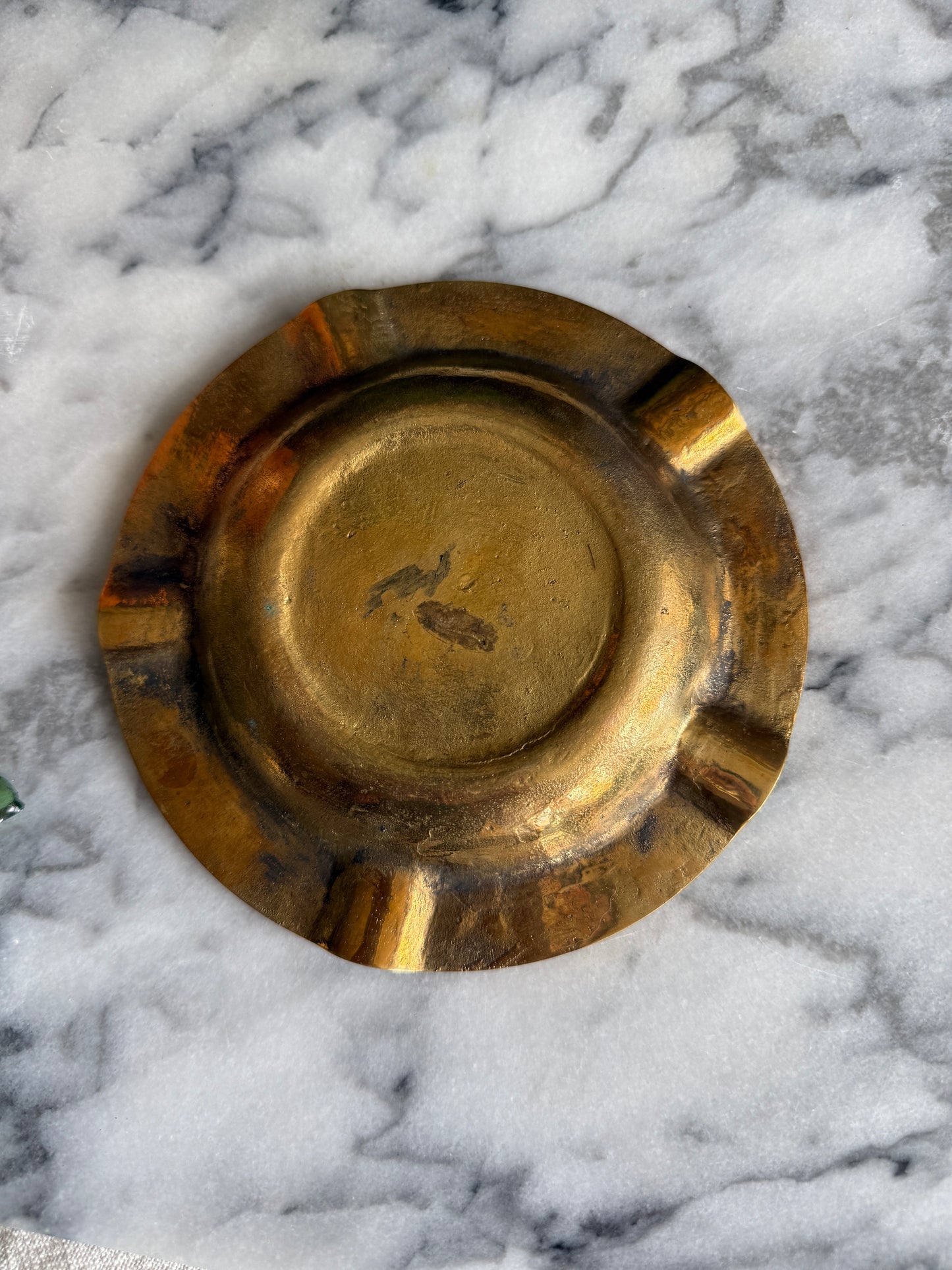 Brass ashtray with sailboat and seagulls