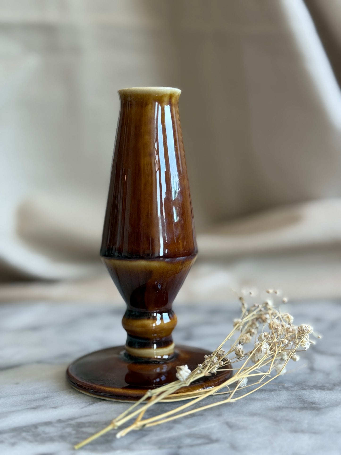 Hall brown glazed bud vase