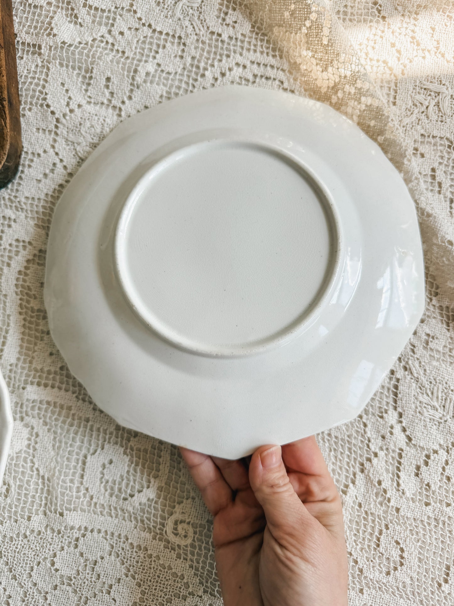 3 Antique French embossed dinner plates (1820’s-1830’s)