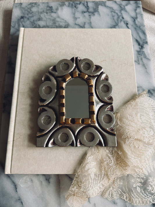 Small Peruvian gold and silver Mirror