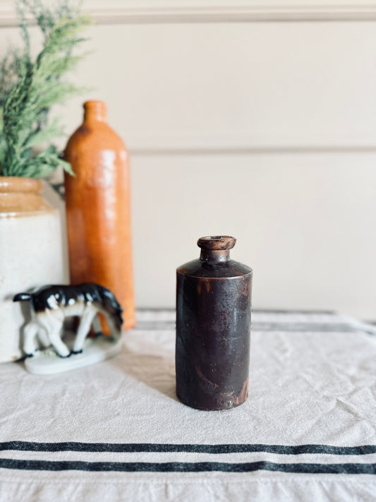 Medium Antique Stoneware ink refill bottle