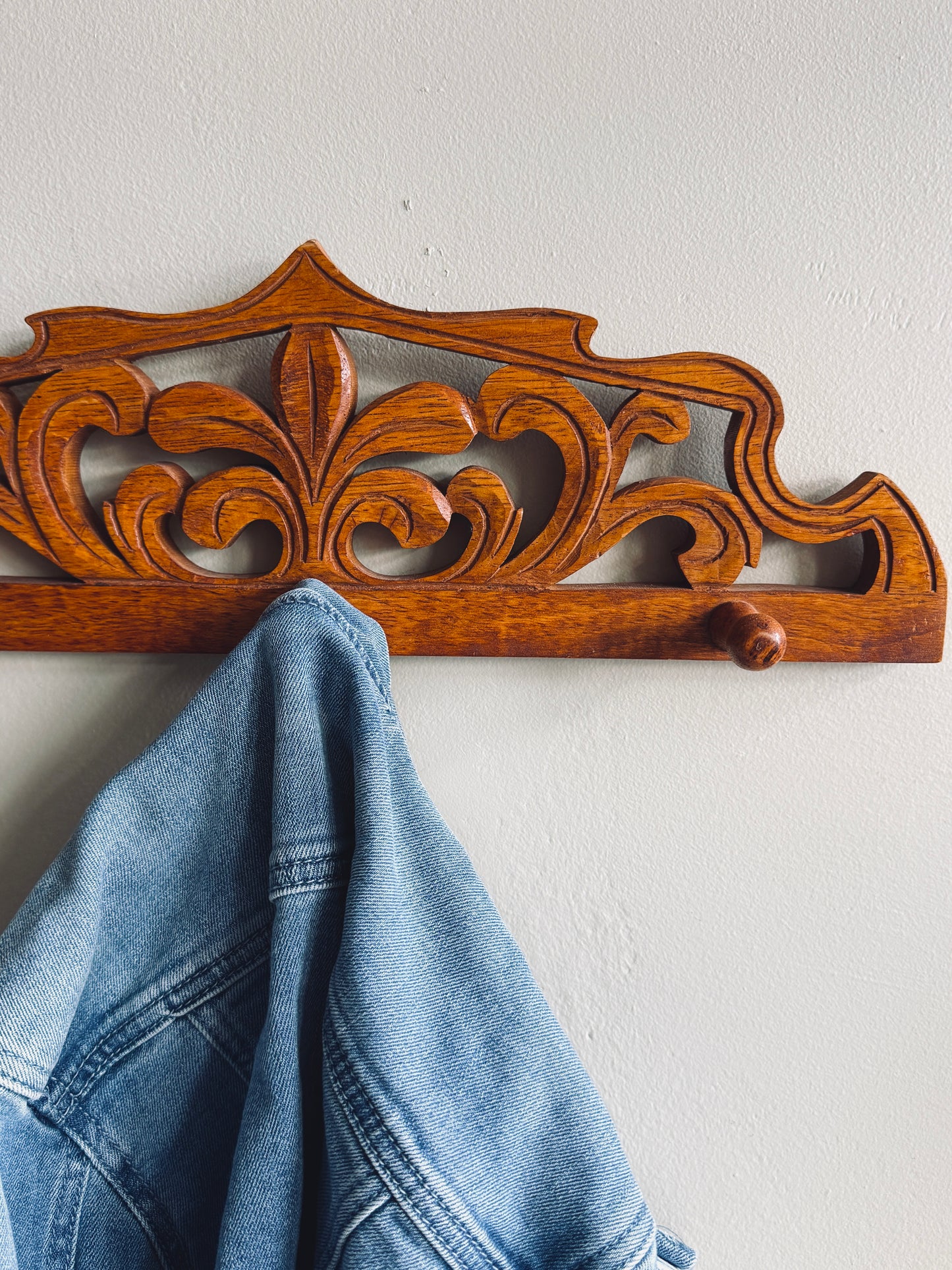 Vintage Handcarved wooden rack