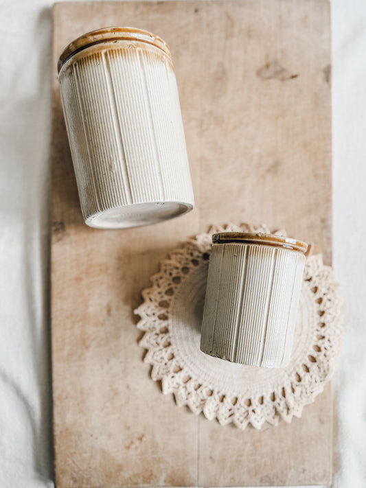 Medium Two Tone Drip Glaze Antique English Crock