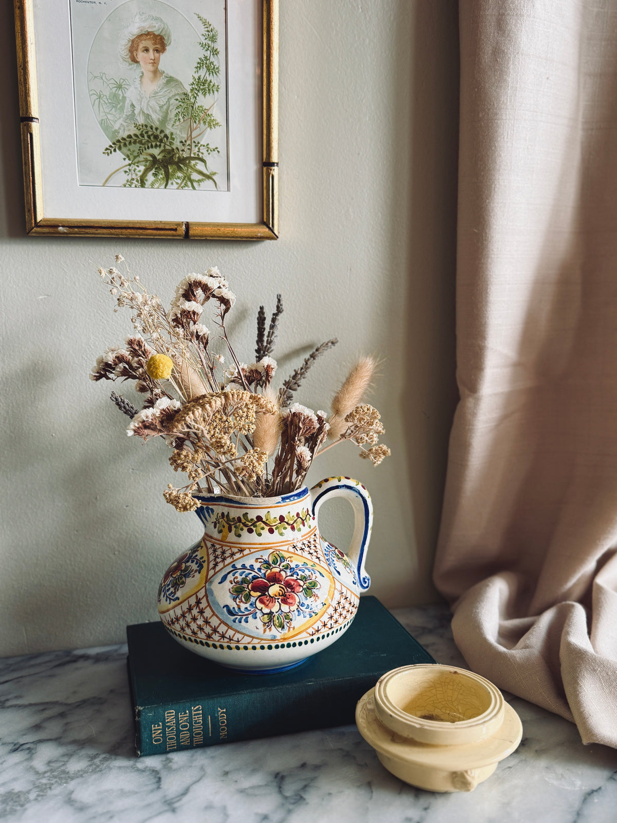 Hand painted vintage Portuguese pitcher