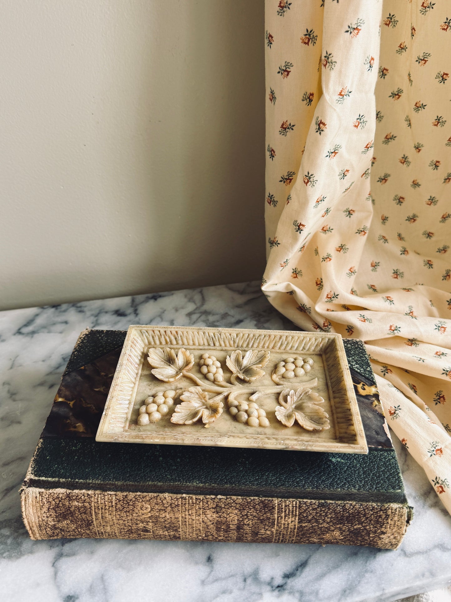 Hand carved marble featuring grapes