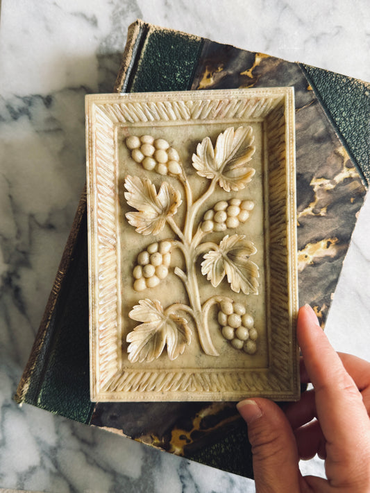 Hand carved marble featuring grapes