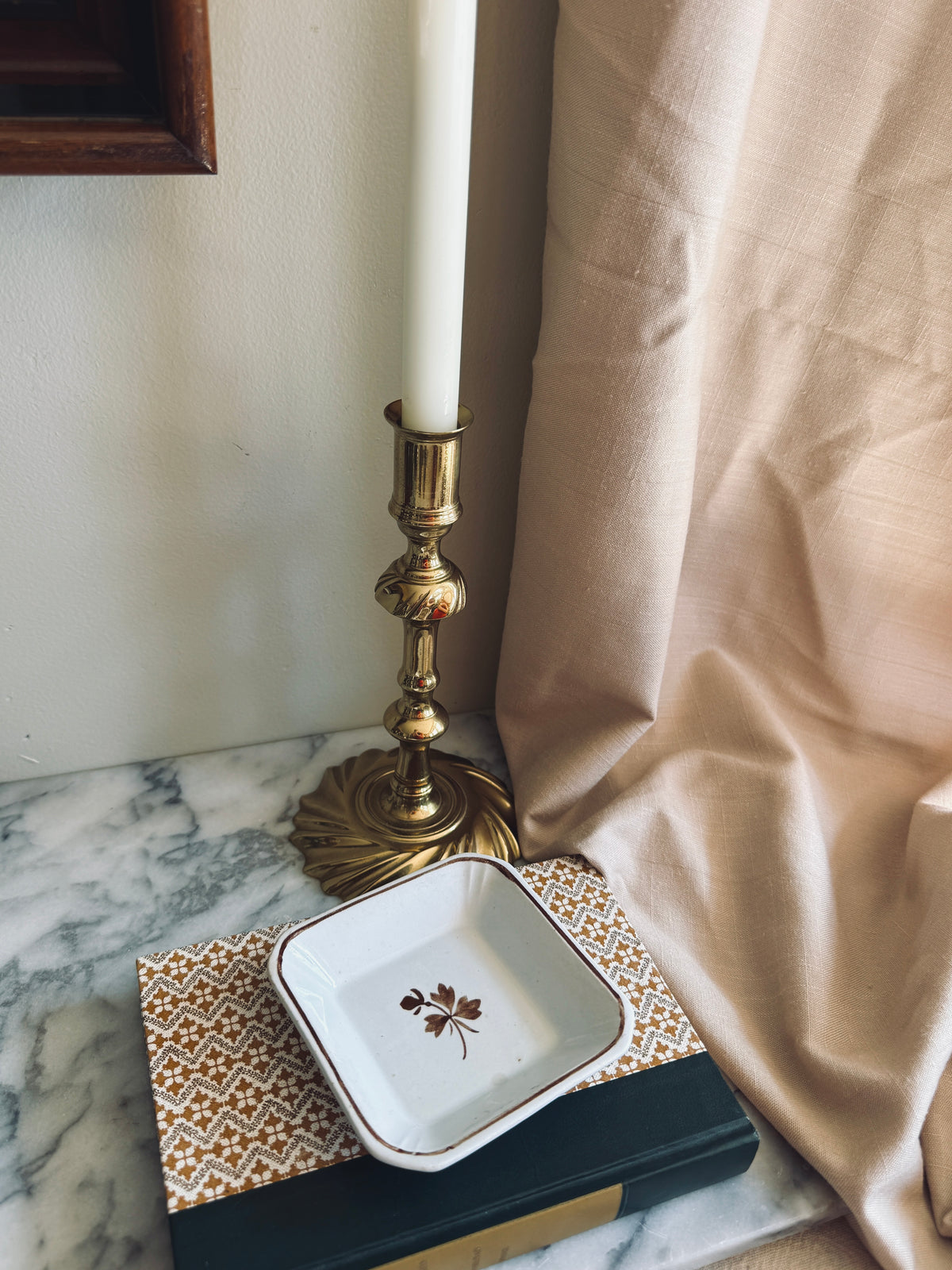 Square ironstone tea leaf square dish