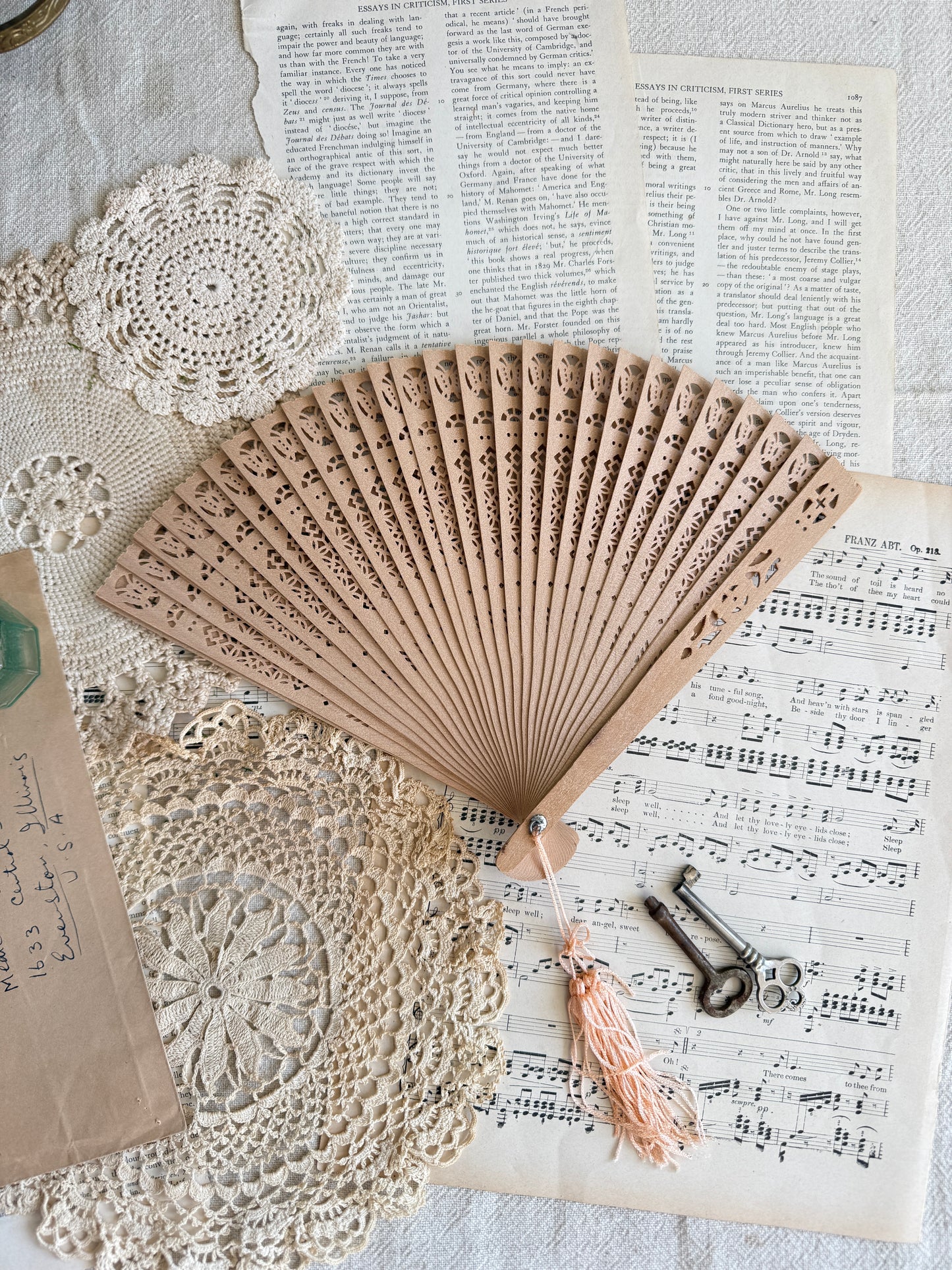 Vintage Chinese Carved Folding Fan