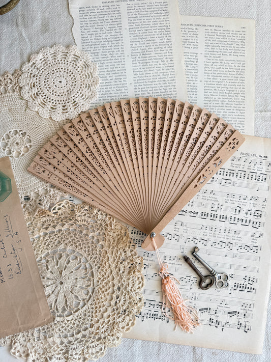 Vintage Chinese Carved Folding Fan