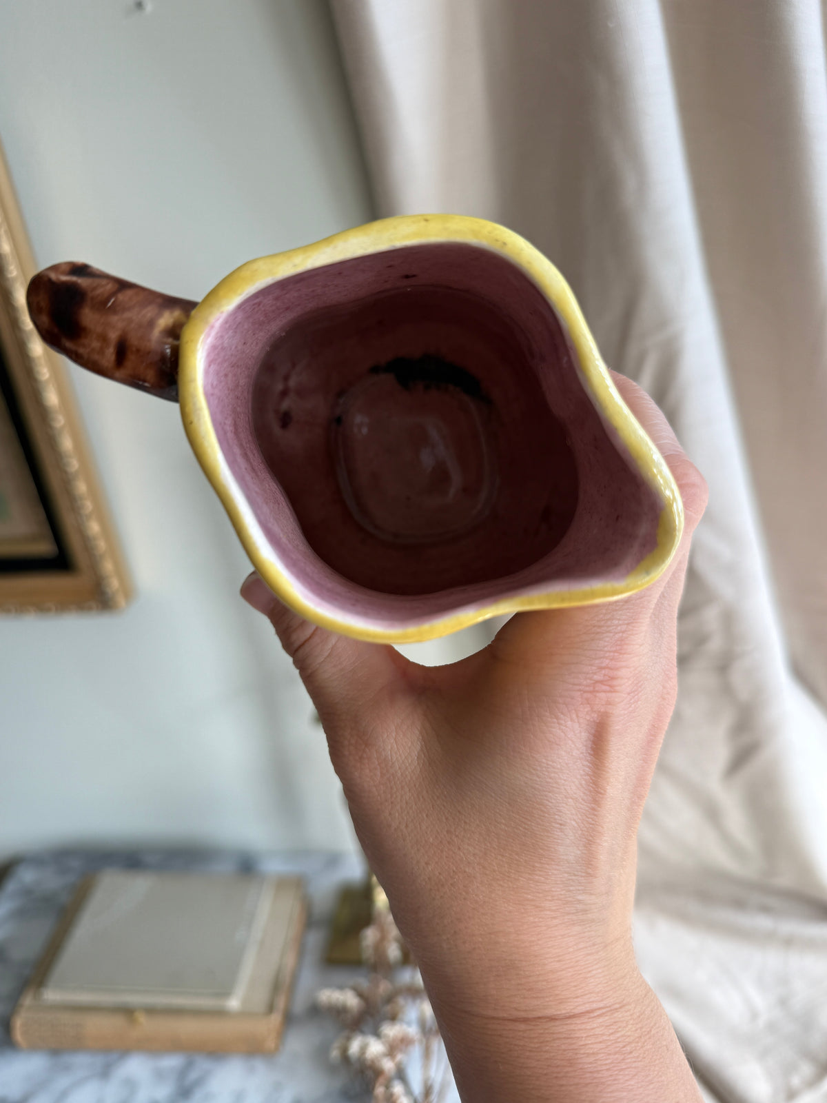 Antique majolica pitcher