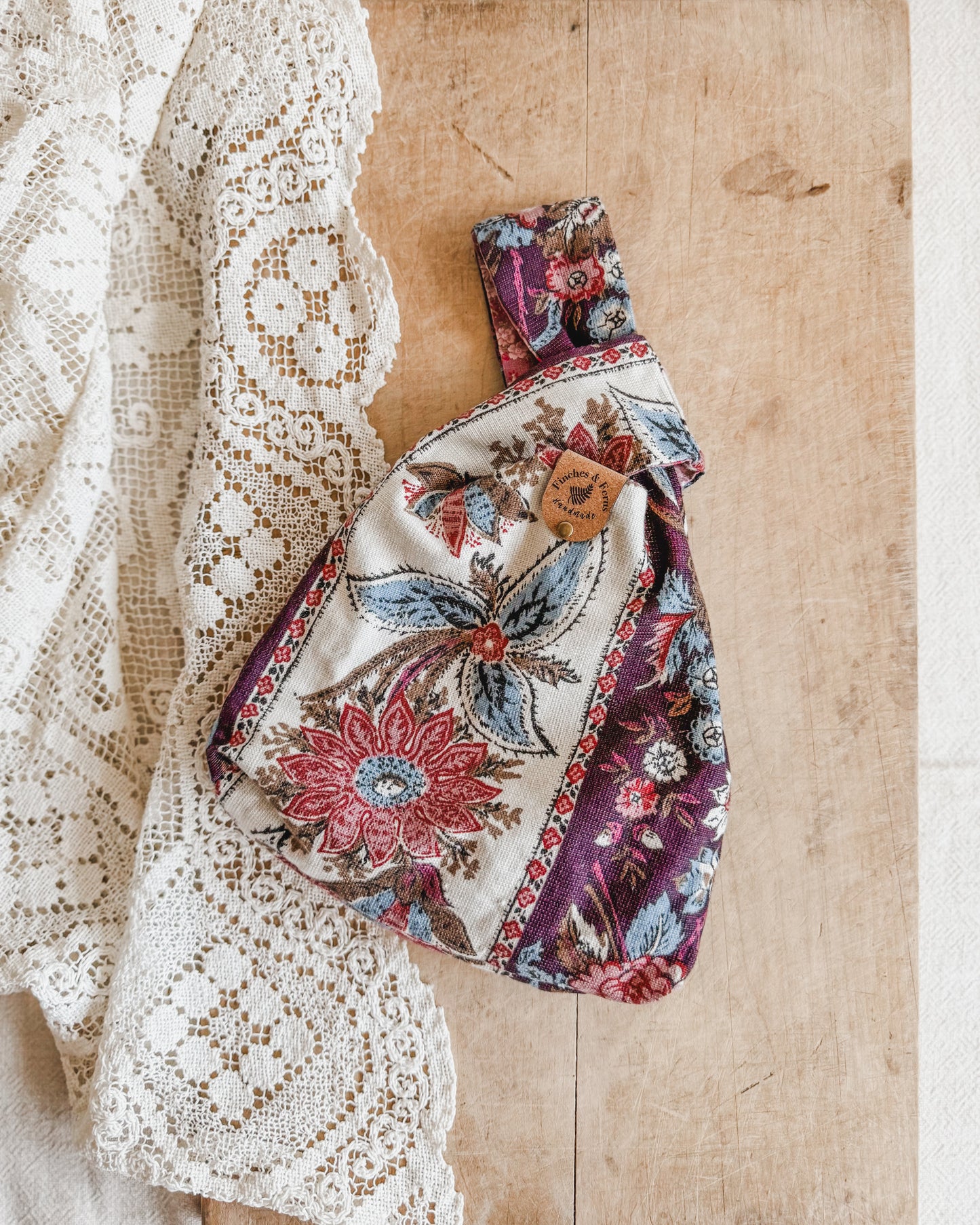 Small Japanese Knot Bag | Handmade Artisan Gift Boutique | Vintage Fabric