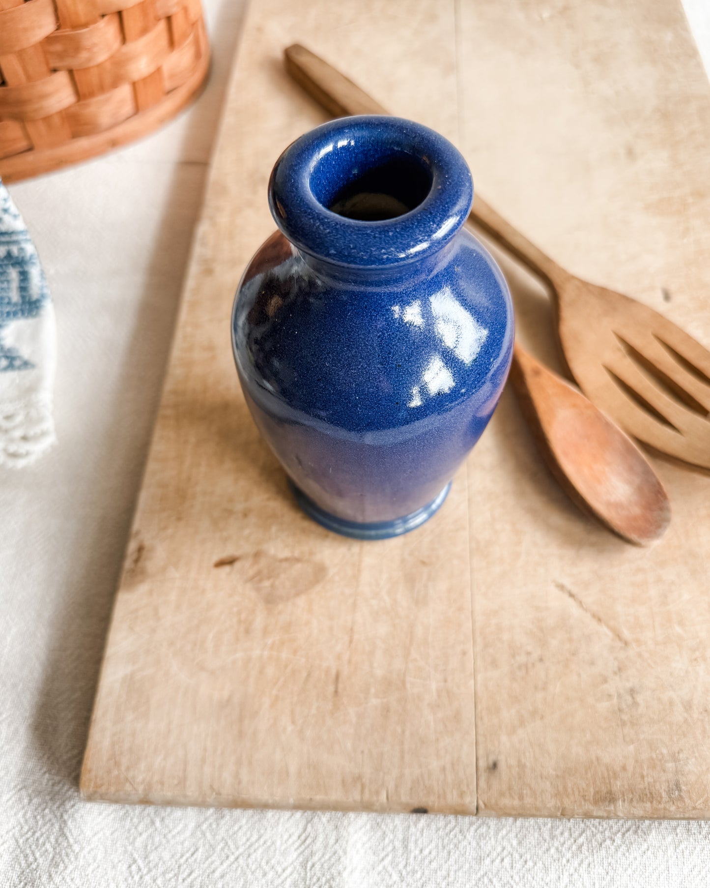 Large Ronuk Cobalt Blue Stoneware Glazed Vase