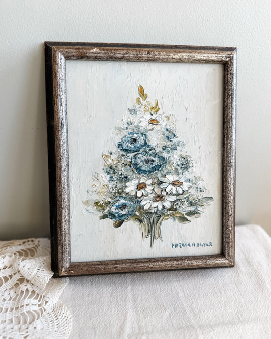 MCM Oil floral painting Shop Sustainable Antiques/Vintage Boutique | Farmhouse Cottage Mid Century Home Decor
