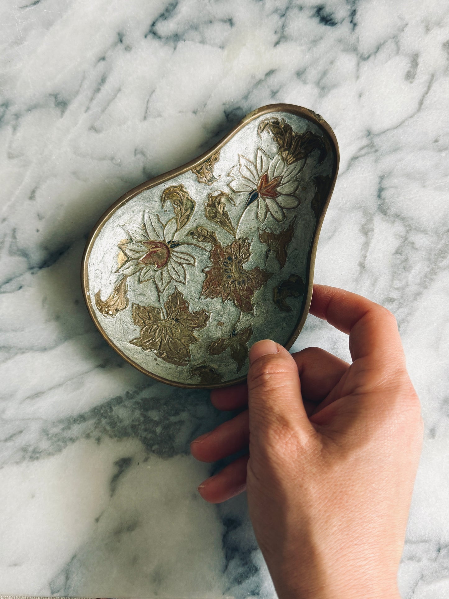 Moody Floral Cloisonne Trinket Dish