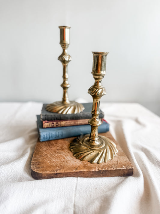 Large Vintage Brass Candlesticks